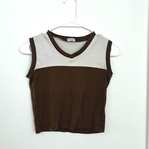 Brown/cream tank top